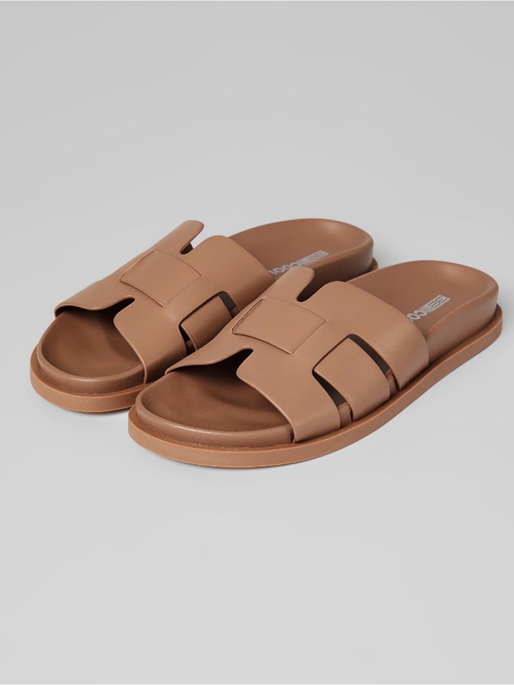 32 Degrees Tan Interwoven Slide Sandals